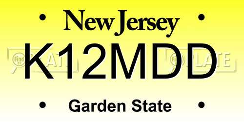 K12MDD New Jersey License Plate