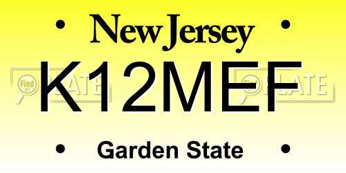 K12MEF New Jersey License Plate