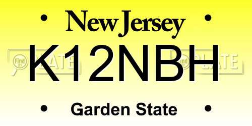 K12NBH New Jersey License Plate
