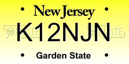 K12NJN New Jersey License Plate