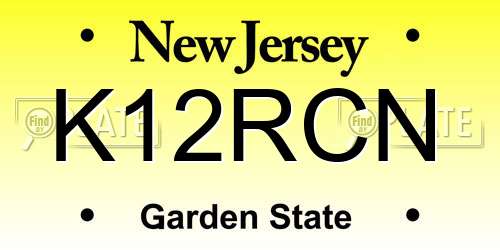 K12RCN New Jersey License Plate