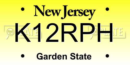 K12RPH New Jersey License Plate