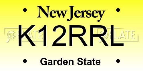 K12RRL New Jersey License Plate
