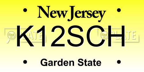 K12SCH New Jersey License Plate