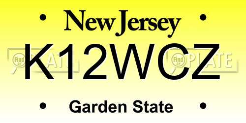 K12WCZ New Jersey License Plate
