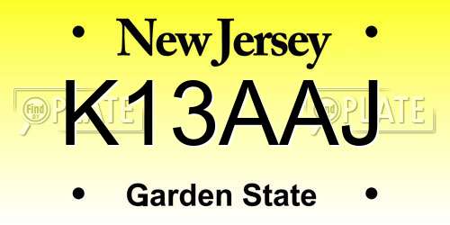 K13AAJ New Jersey License Plate