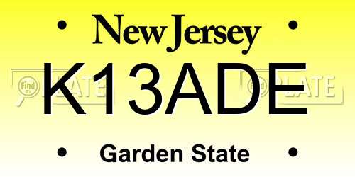 K13ADE New Jersey License Plate