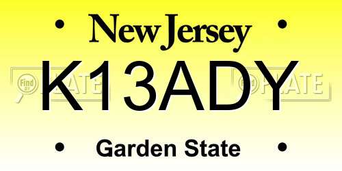K13ADY New Jersey License Plate