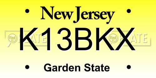 K13BKX New Jersey License Plate