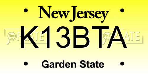 K13BTA New Jersey License Plate