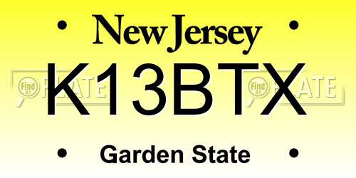 K13BTX New Jersey License Plate