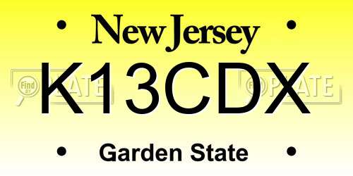 K13CDX New Jersey License Plate