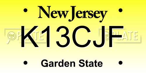 K13CJF New Jersey License Plate