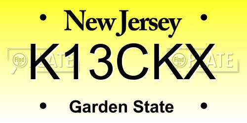K13CKX New Jersey License Plate