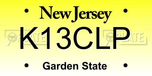 K13CLP New Jersey License Plate