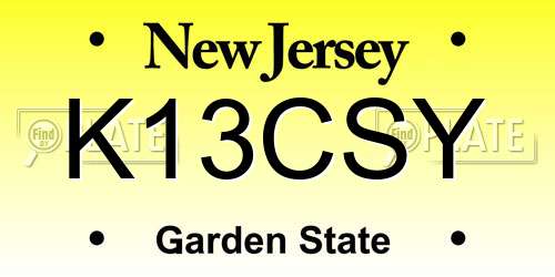 K13CSY New Jersey License Plate