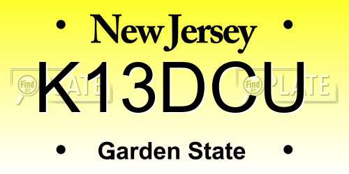 K13DCU New Jersey License Plate