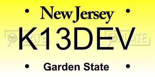 K13DEV New Jersey License Plate