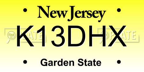 K13DHX New Jersey License Plate