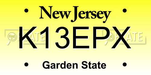 K13EPX New Jersey License Plate