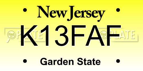 K13FAF New Jersey License Plate