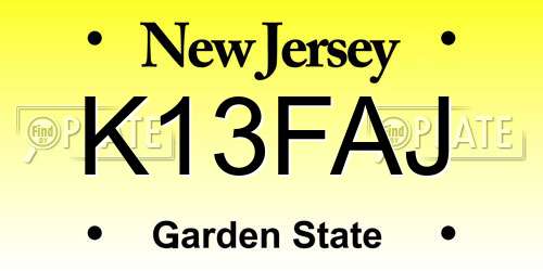 K13FAJ New Jersey License Plate