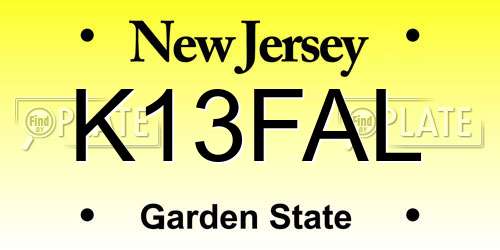 K13FAL New Jersey License Plate