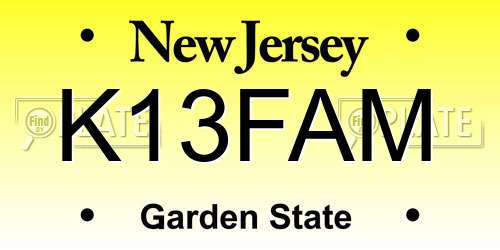 K13FAM New Jersey License Plate
