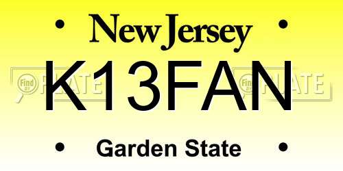 K13FAN New Jersey License Plate