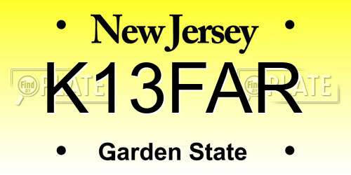 K13FAR New Jersey License Plate