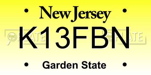 K13FBN New Jersey License Plate