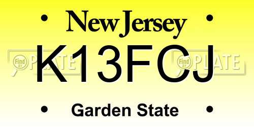 K13FCJ New Jersey License Plate