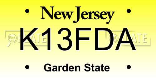 K13FDA New Jersey License Plate