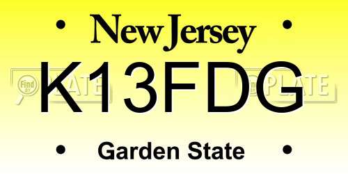 K13FDG New Jersey License Plate