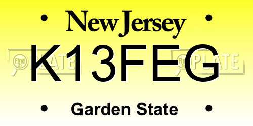 K13FEG New Jersey License Plate