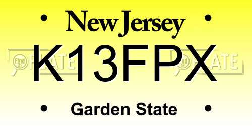 K13FPX New Jersey License Plate