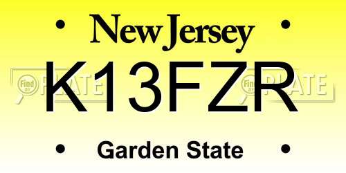 K13FZR New Jersey License Plate
