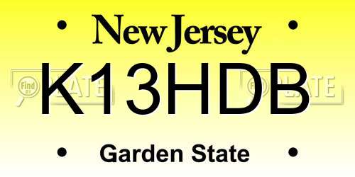 K13HDB New Jersey License Plate