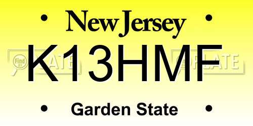 K13HMF New Jersey License Plate