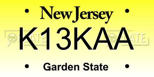 K13KAA New Jersey License Plate