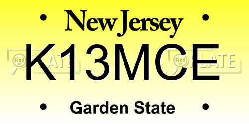 K13MCE New Jersey License Plate