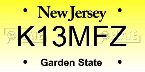 K13MFZ New Jersey License Plate