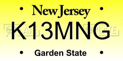 K13MNG New Jersey License Plate
