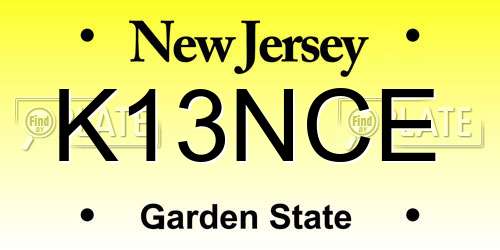 K13NCE New Jersey License Plate