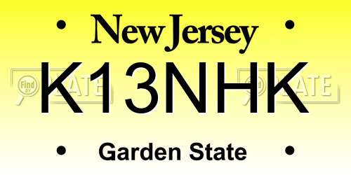 K13NHK New Jersey License Plate