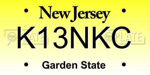 K13NKC New Jersey License Plate