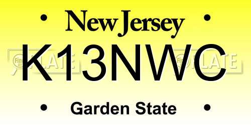 K13NWC New Jersey License Plate