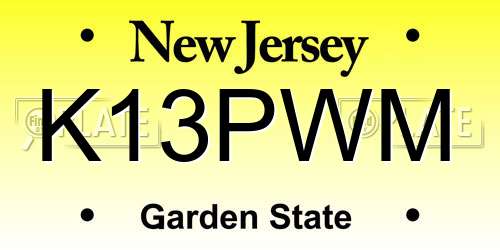 K13PWM New Jersey License Plate
