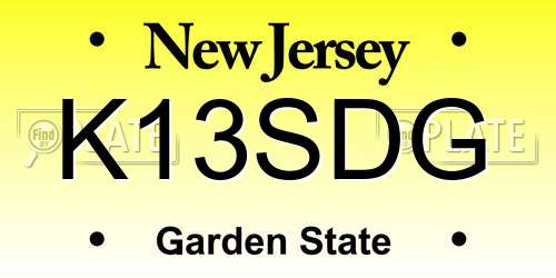 K13SDG New Jersey License Plate