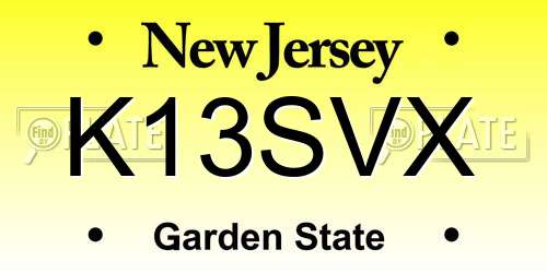 K13SVX New Jersey License Plate